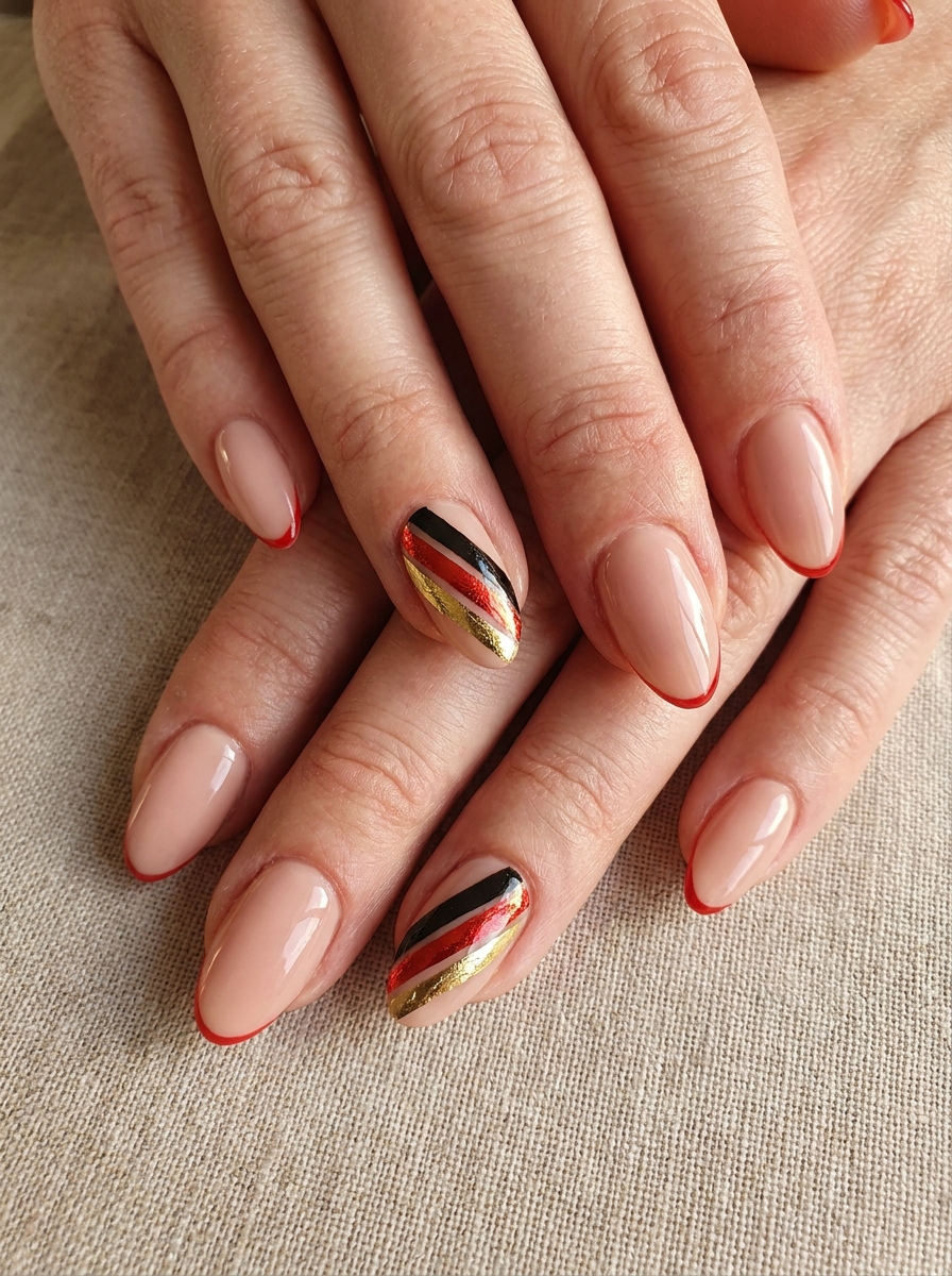 Minimal Flag Accent Nails